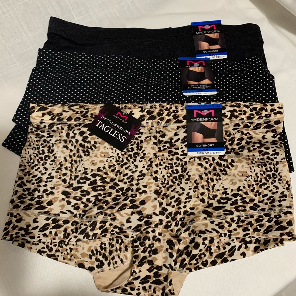 3 Boyshort 8 XL polkadot, black, leopard 40774